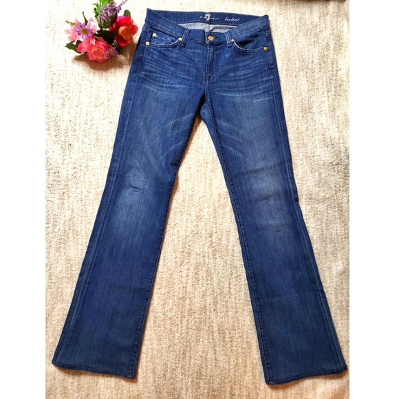 7 For All Mankind Denim - 7 For All Mankind Low-Rise Bootcut dark premium denim jeans